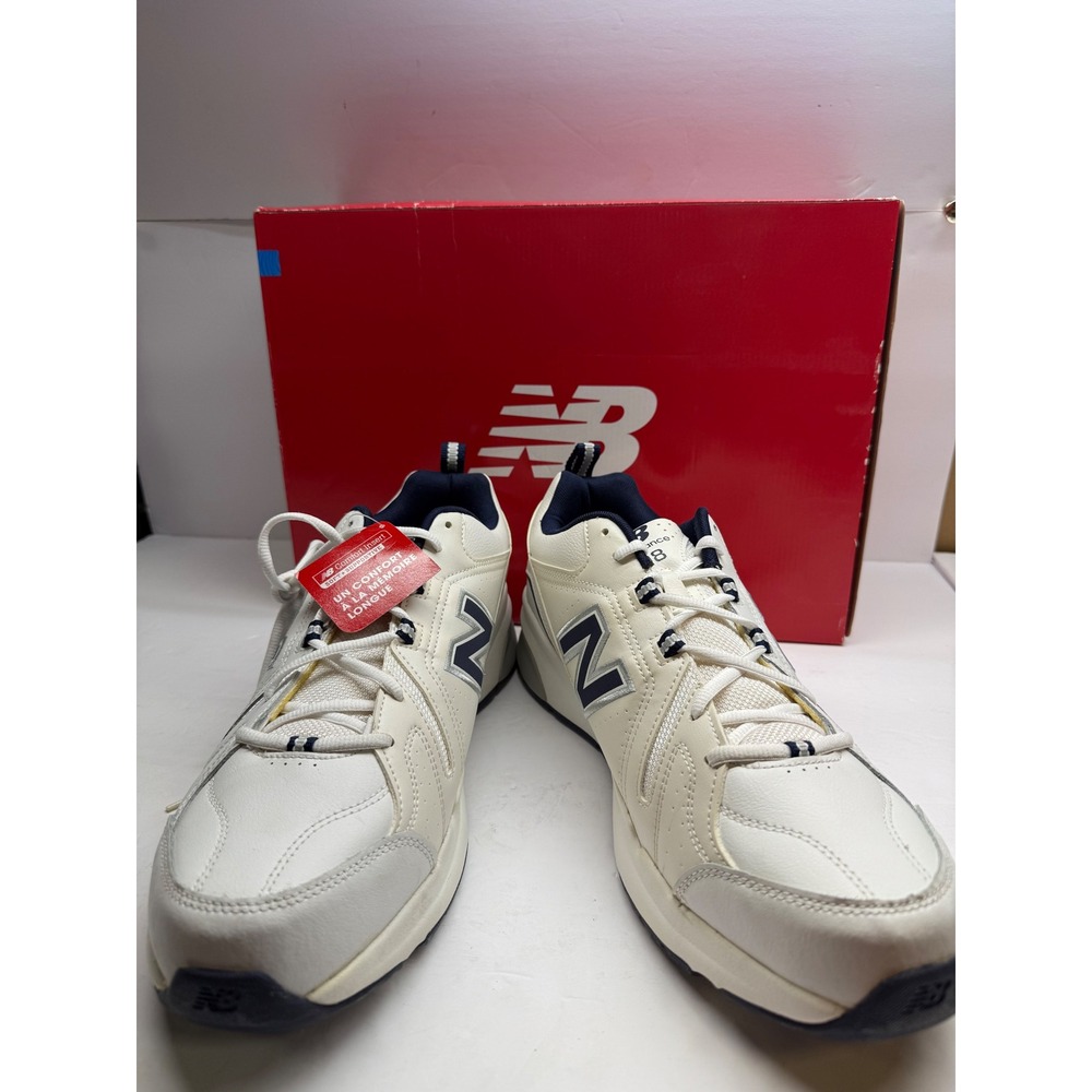 New Balance 608v5 Mens 15 D White Navy Training Sneakers MX608WN5 New in Box